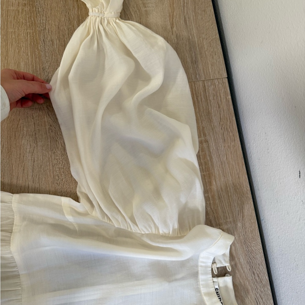 SNIDEL Dress Ivory Bell Sleeve Romantic Victorian Peasant Dress Women’s Sz OS - Picture 8 of 11